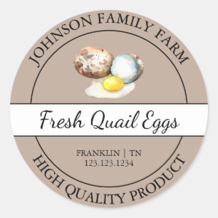 Etiqueta Castanho de Ovo de Quail Fresco de fazend