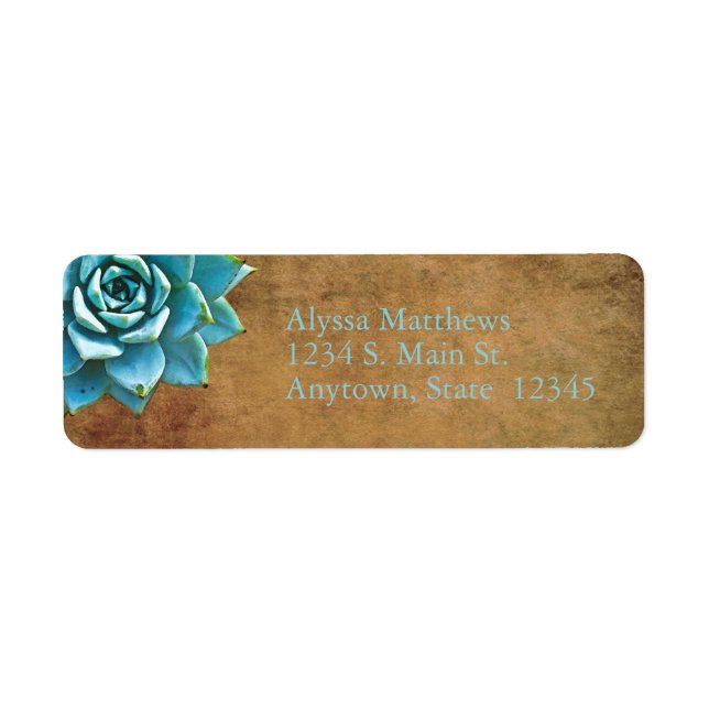 Etiqueta Castanho Russo com Aquarela Suculta (Frente)