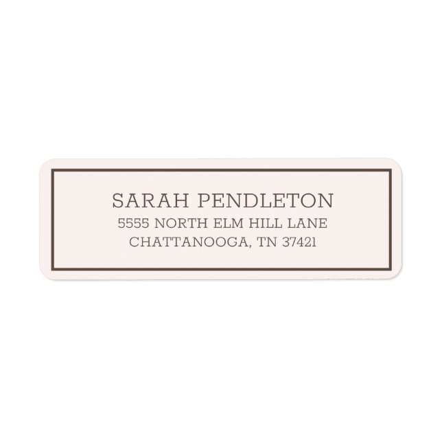 Etiqueta Castanho Simples Moderno (Frente)