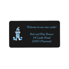 Etiqueta Castle Watercolor Art Personalized Address Labels