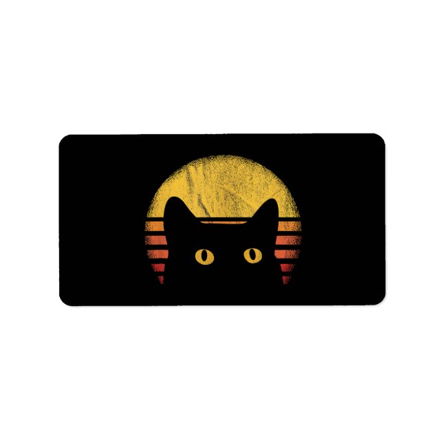Etiqueta Cat Retro Vintage (Frente)