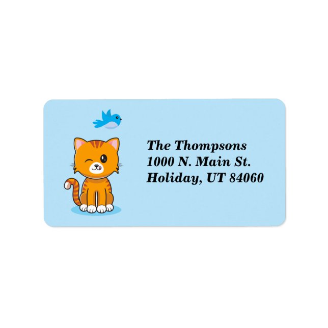 Etiqueta Cat sendo Mischievel / Rótulos de Endereço de Devo (Frente)
