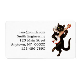 Etiqueta Cat tocando Banjo