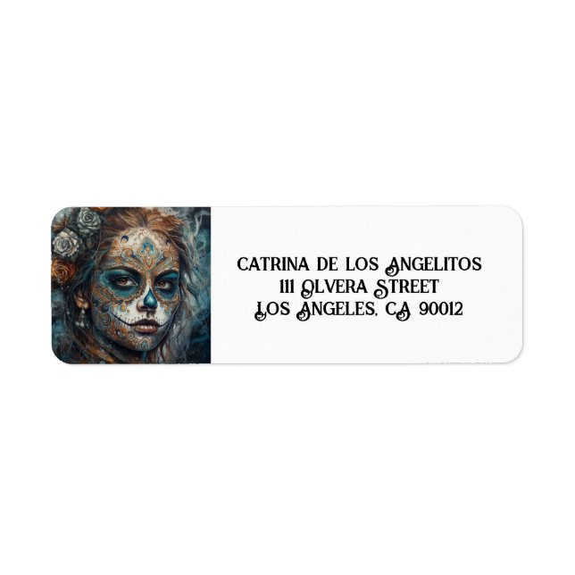 Etiqueta Catrina Azul, personalizada (Frente)