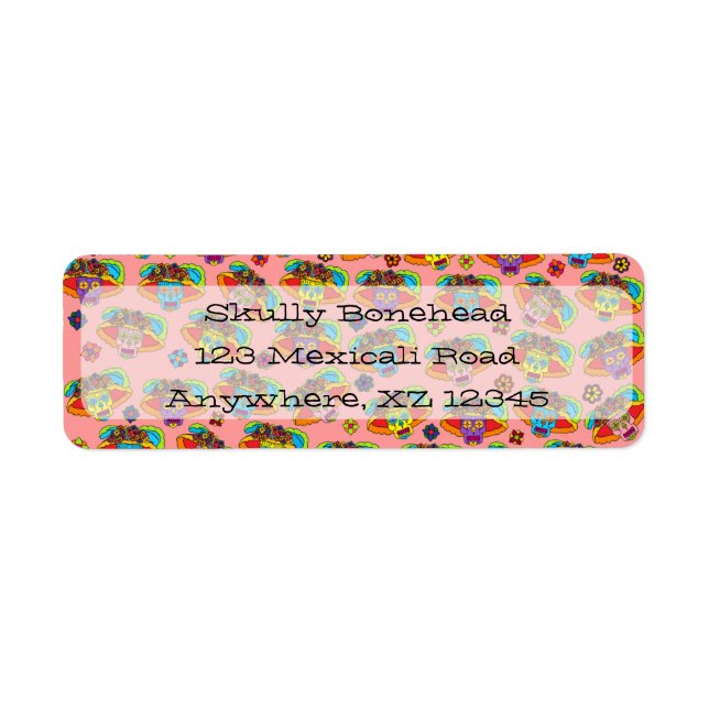 Etiqueta Catrina Sugar Skull (Frente)