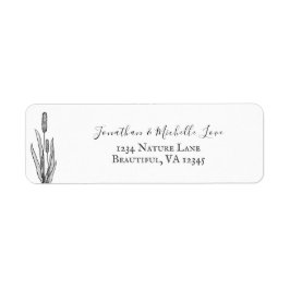 Etiqueta Cattails Black and White Address