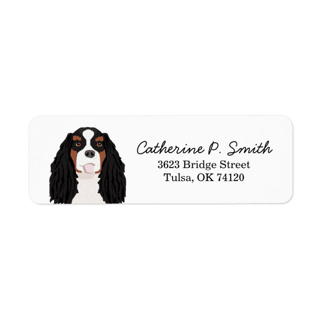 Etiqueta Cavaleiro tricolor King Charles Spaniel Return (Frente)