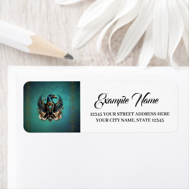 Etiqueta Cavalgue o deus falcão. (Insitu)