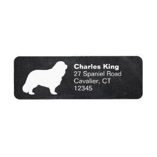 Etiqueta Cavalier King Charles Spaniel Silhouette Endereço