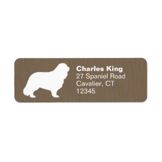 Etiqueta Cavalier King Charles Spaniel Silhouette Endereço