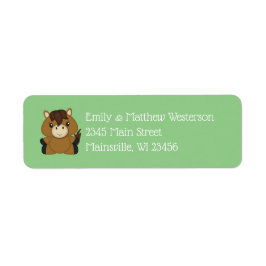 Etiqueta Cavalo Chá de fraldas Verde