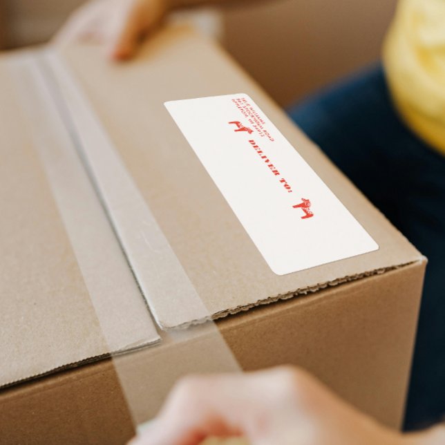 Etiqueta Cavalo Dala Sueco Vermelho Envio de Natal (Criador carregado)