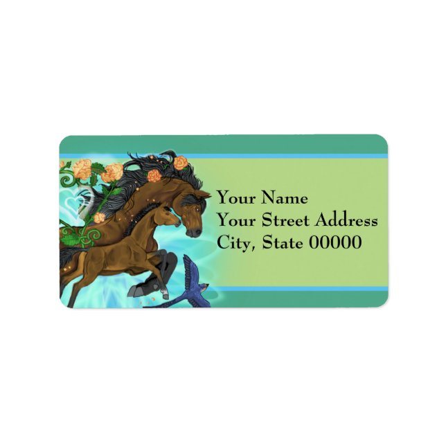 Etiqueta Cavalo de mamão e potro (Frente)