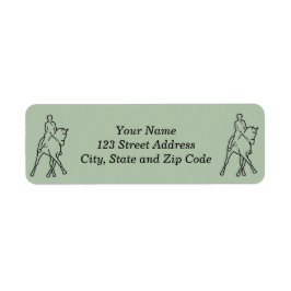 Etiqueta Cavalo e Cavaleiro de Dressage - Meio Passado