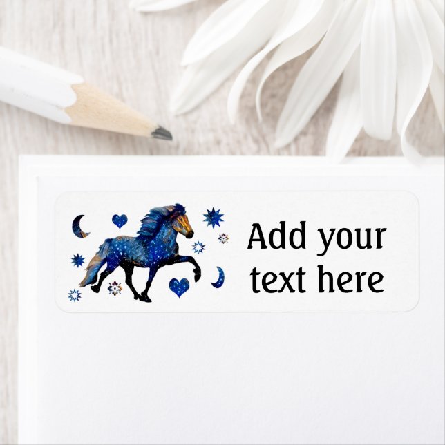 Etiqueta Cavalo Islandês da Noite Estelar (Insitu)