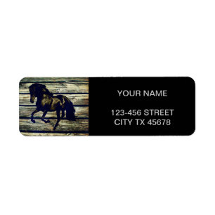 Etiqueta Cavalo Preto Equestre Equestre de Madeira Equestre