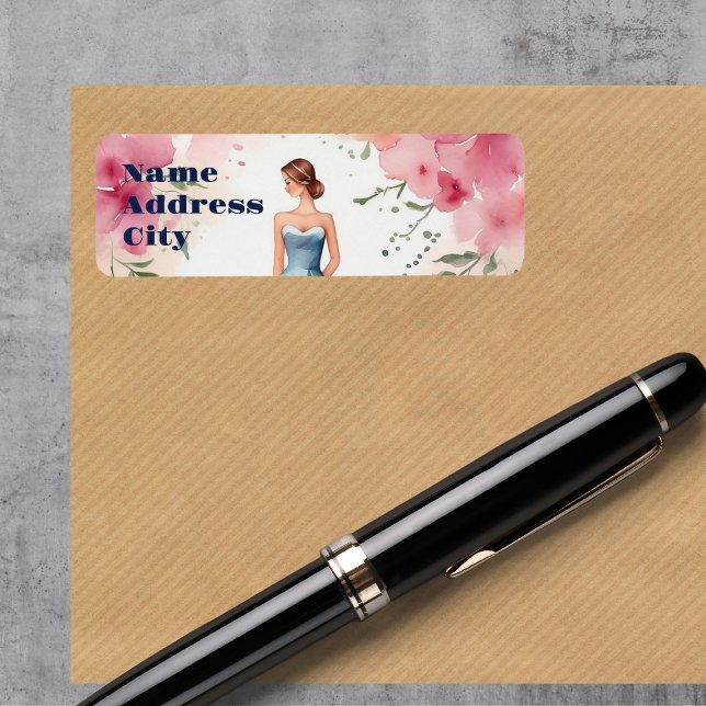 Etiqueta Celebração de Quinze Anos em Aquarela (Criador carregado)