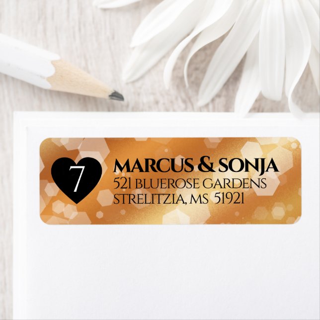 Etiqueta Celebração do Aniversário do Casamento de Cobre 7  (Insitu)