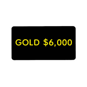Etiqueta Celebração do Mercado de Ouro $6.000