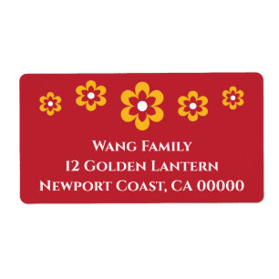 Etiqueta Celebração Lunar de Ano Novo Chinesa - Amarelo