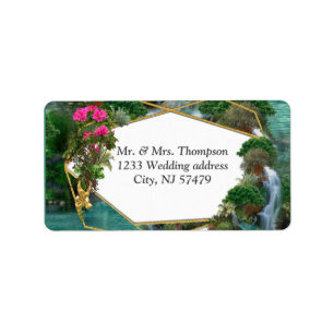 Etiqueta Celebração no lago da fantasia mágica