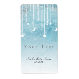 Etiqueta celestial da lua & do chá de fraldas das