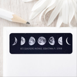 Etiqueta Celestial Starry Sky Moon Fases Casamento