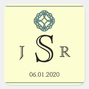 Etiqueta celta do monograma do nó da eternidade d