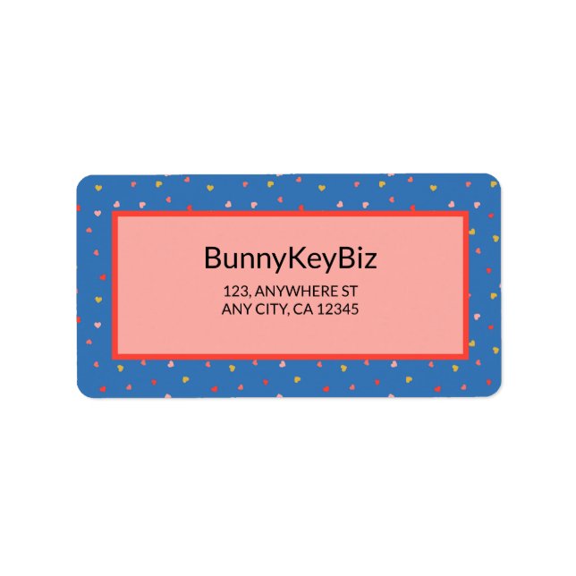 Etiqueta Celtic Blue Mini Hearts Business Address (Frente)