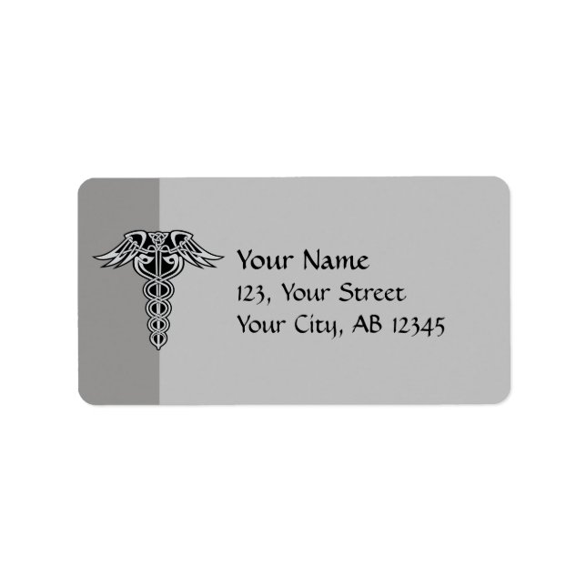 Etiqueta Celtic Knot Caduceus (Frente)