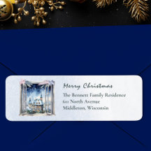 Cena de Inverno com Neve Acentos de Feriado Natal 