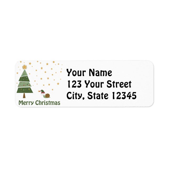 Etiqueta Cena de Natal do Elf Snail (Frente)