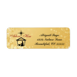 Etiqueta Cena de Natividade Adore Ele Devolver Rótulos de E