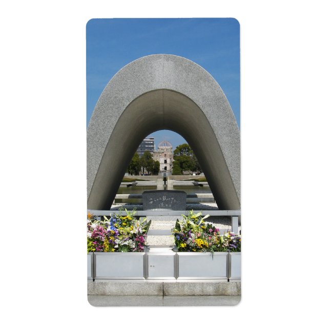 Etiqueta Cenotaph Memorial Hiroshima (Frente)