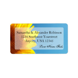 Etiqueta Céu azul de Verão com girassol amarelo