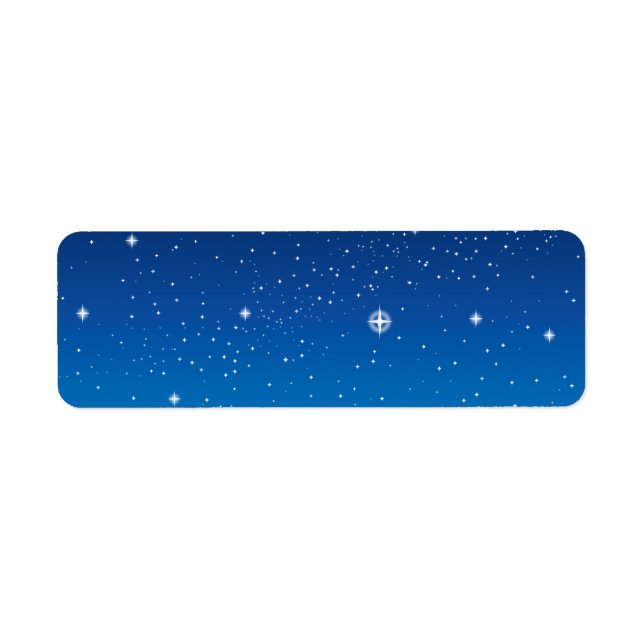 Etiqueta Céu Noturno Estrelado Azul Profundo (Frente)