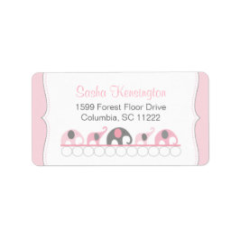 Etiqueta Chá de Bebê Elefantes Rosa e Cinzas