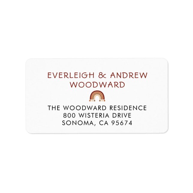 Etiqueta Chá de fraldas Boho Rainbow Boy (Frente)