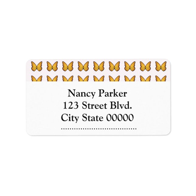 Etiqueta Chá de fraldas borboleta (Frente)