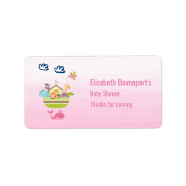 Etiqueta Chá de fraldas de Arca Animal Cuja Pia