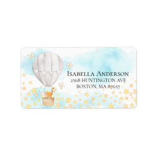 Etiqueta Chá de fraldas de Balões de Ar Quente para Bebês