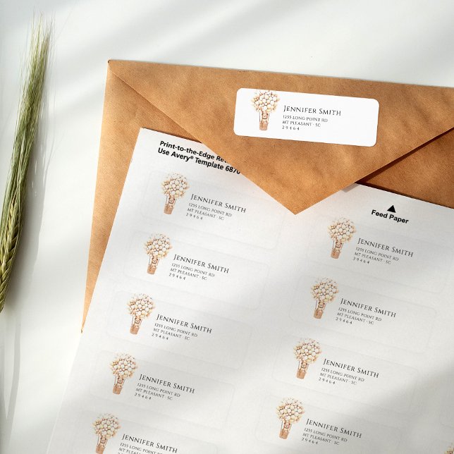 Etiqueta Chá de fraldas de Balões de Urso (Criador carregado)