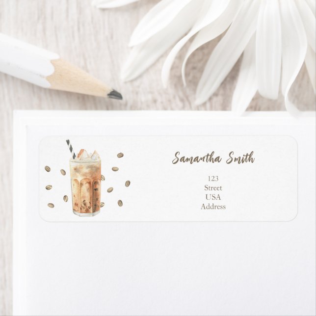 Etiqueta Chá de fraldas De Criação De Café Com Aquarela (Insitu)