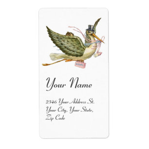 Etiqueta CHÁ DE FRALDAS de GAROTA, cor-de-rosa