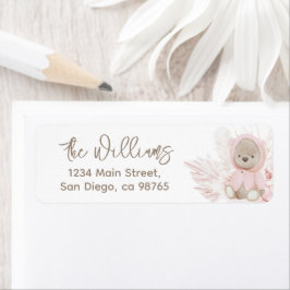 Etiqueta Chá de fraldas de Garota Moderna do Urso de Teddy