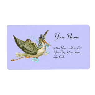 Etiqueta CHÁ DE FRALDAS de GAROTO, branco azul