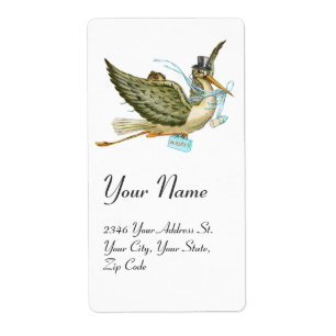 Etiqueta CHÁ DE FRALDAS de GAROTO, branco azul