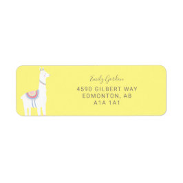 Etiqueta Chá de fraldas de Llama amarelo-acastanhado neutro