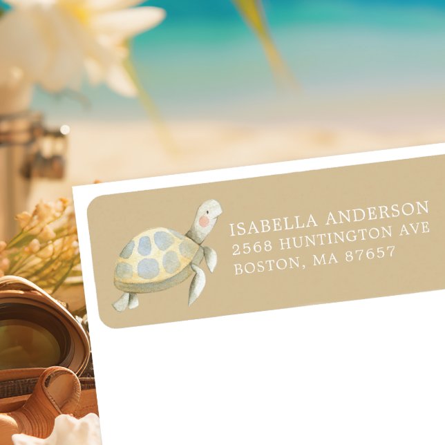 Etiqueta Chá de fraldas de Tartaruga do Mar Subaquático (Criador carregado)