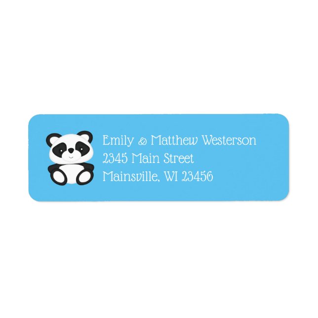 Etiqueta Chá de fraldas do Urso Panda (Frente)